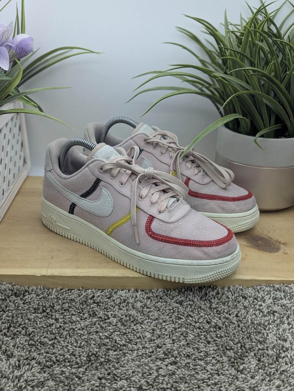 Nike Air Force 1 Low LX Women's Size 8.5 Stitches Silt Pink Red Shoes Walking